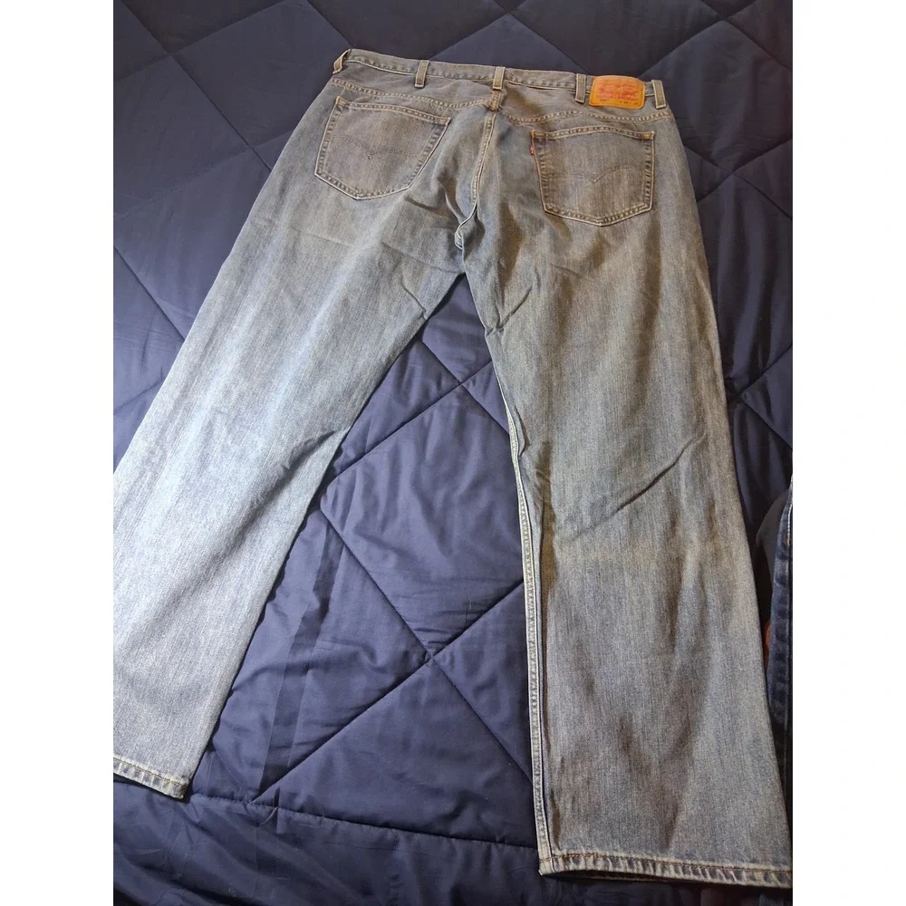 Levis 569 Loose Straight Jeans Mens 38x32 Light Wash Denim Blue 569-0125